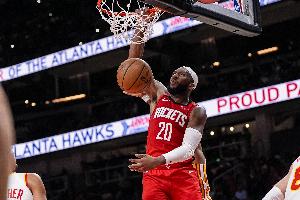 变阵！火箭今日首发：奥科吉代替亚当斯 搭档KD申京阿门小贾