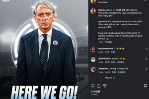 Here we go！罗马诺：曼奇尼将执教卡塔尔球队萨德，将签下长约